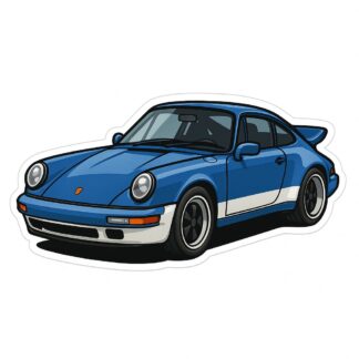 Autocollant Voiture Porsche en Bleu et Blanc décoration decostickerstore - K4Y678