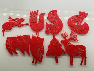 3D lot de 8 Décorations animaux de noël ODII9