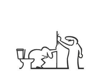 sticker autocollant la_linea wc pictogramme 8MSDK