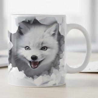 Mug renard blanc en céramique 325 ml (11 oz) VR1TX