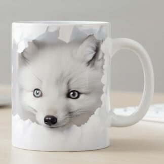 Mug renard blanc en céramique 325 ml (11 oz) 2YOTJ