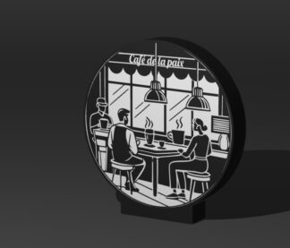 Lampe 3D boîte à lumière café de la paix WUL0Z