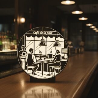 Lampe 3D boîte à lumière café de la paix WUL0Z