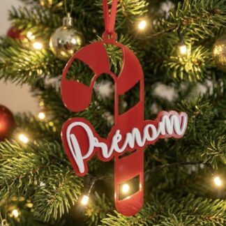 3D Décoration noël avec prénom sucre d’orge BSKW0