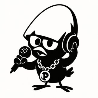 Sticker autocollant Calimero aime le rap décoration decostickerstore - 30CXWI