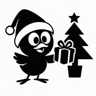 Sticker autocollant Calimero fête Noël. décoration decostickerstore - D51HHM