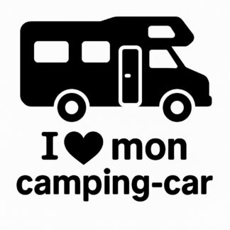 Sticker autocollant Camping-car avec écrit en bas J❤️ mon camping-car décoration decostickerstore - EEMIQR