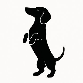 Sticker autocollant Chien teckel debout sur ses pattes arrière décoration decostickerstore - 8GBS2E