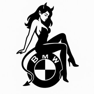 Sticker autocollant Femme démon sexy sur logo BMW décoration decostickerstore - MMWBRJ