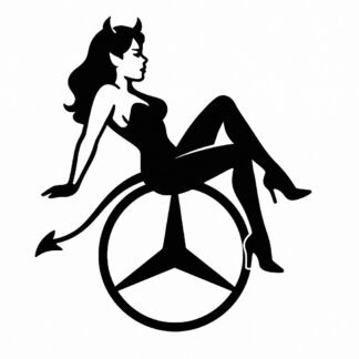 Sticker autocollant Femme démon sexy sur logo Mercedes décoration decostickerstore - 9UJTZO