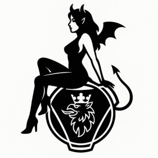 Sticker autocollant Femme démon sexy sur logo Scania décoration decostickerstore - KGSCKS