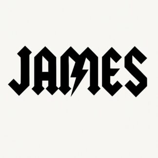 Sticker autocollant James écrit à la façon d'AC/DC. décoration decostickerstore - T4OORU