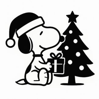 Sticker autocollant Snoopy fête Noël décoration decostickerstore - TF2AFS