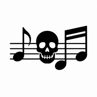 Sticker autocollant Suite de notes de musique avec skull décoration decostickerstore - 8VICEE