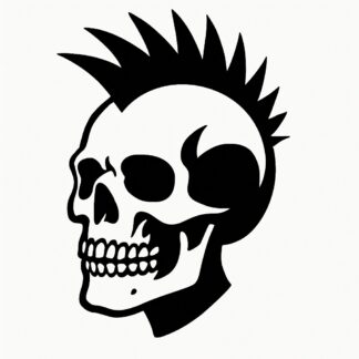 Sticker autocollant Tête de mort punk décoration decostickerstore - BW3FN3