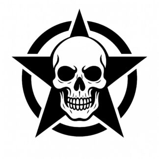 Sticker autocollant Tête de mort style tatouage dans une étoile US Jeep décoration decostickerstore - LFHTMA