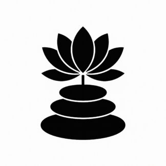 Sticker autocollant Zen galet et fleur de lotus décoration decostickerstore - QQVQZU