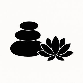 Sticker autocollant Zen galet et fleurs de lotus à côté décoration decostickerstore - YX9GRU
