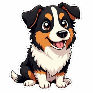 autocollant chien border collie animaux 2B2PN