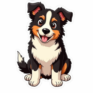autocollant chien border collie animaux C5F4H