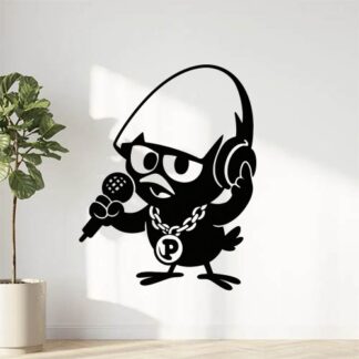 Sticker autocollant Calimero aime le rap décoration decostickerstore - 30CXWI