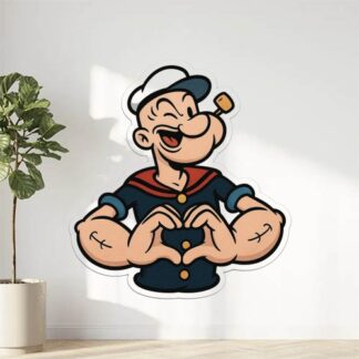Autocollant Popeye fait cœur avec doigts décoration decostickerstore - 51AJG2