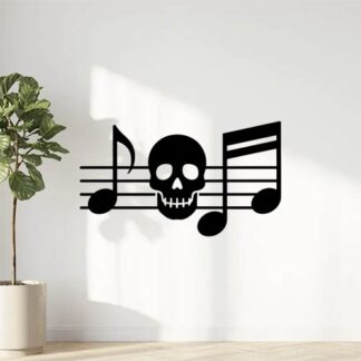 Sticker autocollant Suite de notes de musique avec skull décoration decostickerstore - 8VICEE