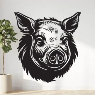 Sticker Autocollant sanglier cochon chasse animaux  ANI120