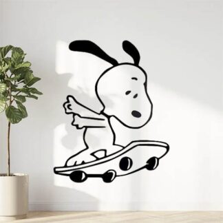 Sticker Autocollant snoopy chien skate  animaux  ANI740