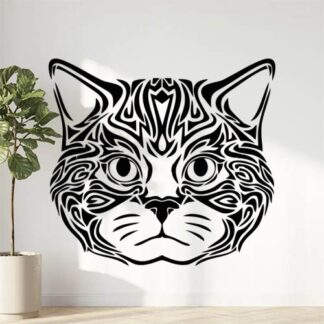 Sticker Autocollant Chat Tribal