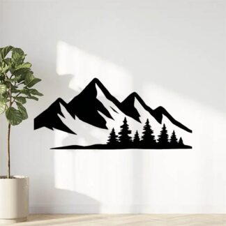 Sticker autocollant chaîne de montagne panoramique avec arbres décoration decostickerstore - DFF0GP