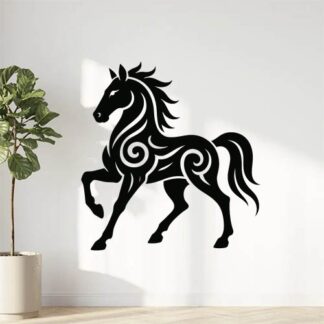 Sticker autocollant cheval tribal inspiration japonaise décoration decostickerstore - GQGRTG