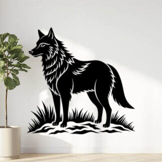 Sticker Autocollant loup chien animaux  JL31