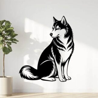 Sticker Autocollant chien husky animaux  JL32
