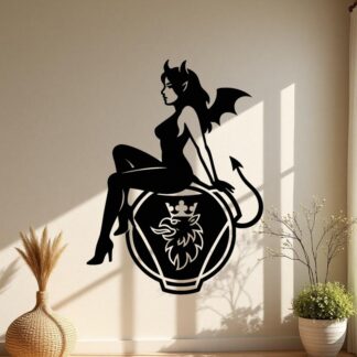 Sticker autocollant Femme démon sexy sur logo Scania décoration decostickerstore - KGSCKS