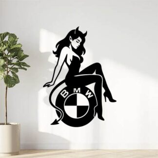 Sticker autocollant Femme démon sexy sur logo BMW décoration decostickerstore - MMWBRJ