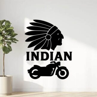 Sticker autocollant logo de design de moto indienne décoration decostickerstore - PNOVFT