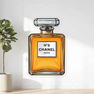 Autocollant Bouteille Chanel n°5 avec écritures décoration decostickerstore - QZTKTU