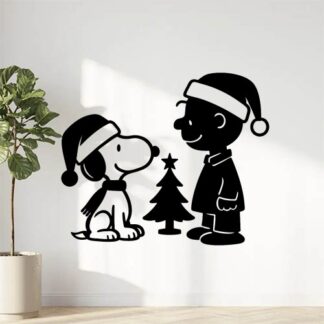 Sticker autocollant Snoopy et Charly Noël décoration decostickerstore - TE1MFR