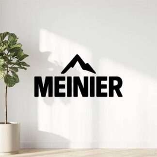 Sticker autocollant Le texte doit être MEINIER avec un petit logo rappelant la montagne dans le style de la marque vélo Santa Cruz. décoration decostickerstore - TUHKJJ