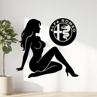 Sticker autocollant fille sexy logo Alfa Romeo décoration decostickerstore - TYZVLZ