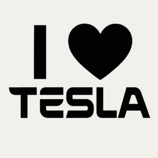 Sticker autocollant J'aime ma Tesla texte stylisé futuriste décoration decostickerstore - VDJHNF