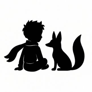 Sticker autocollant Petit prince et renard décoration decostickerstore - 3LN1Q3