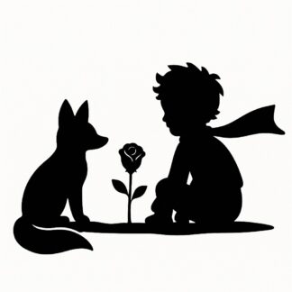 Sticker autocollant Petit prince et renard et fleur décoration decostickerstore - HXBBGZ