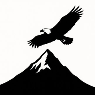 Sticker autocollant Une montagne avec un aigle réaliste décoration decostickerstore - FHOYUH