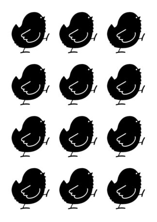 sticker autocollant planche poule lot de 12 GU4H7