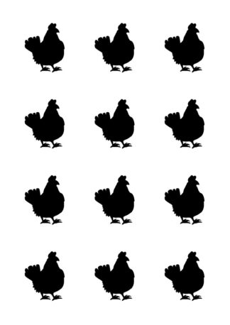 sticker autocollant poule lot de 12 planche FDJZC