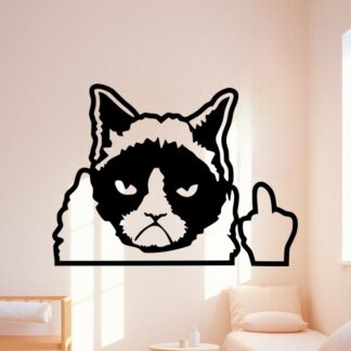 Sticker autocollant chat fuck