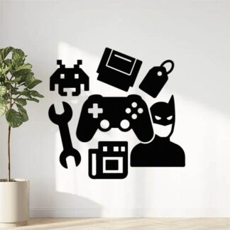Sticker autocollant Pour une vitrine réparation achat vente jeu vidéo pop culture décoration decostickerstore - AR8QYX
