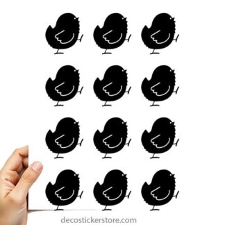 sticker autocollant planche poule lot de 12 GU4H7